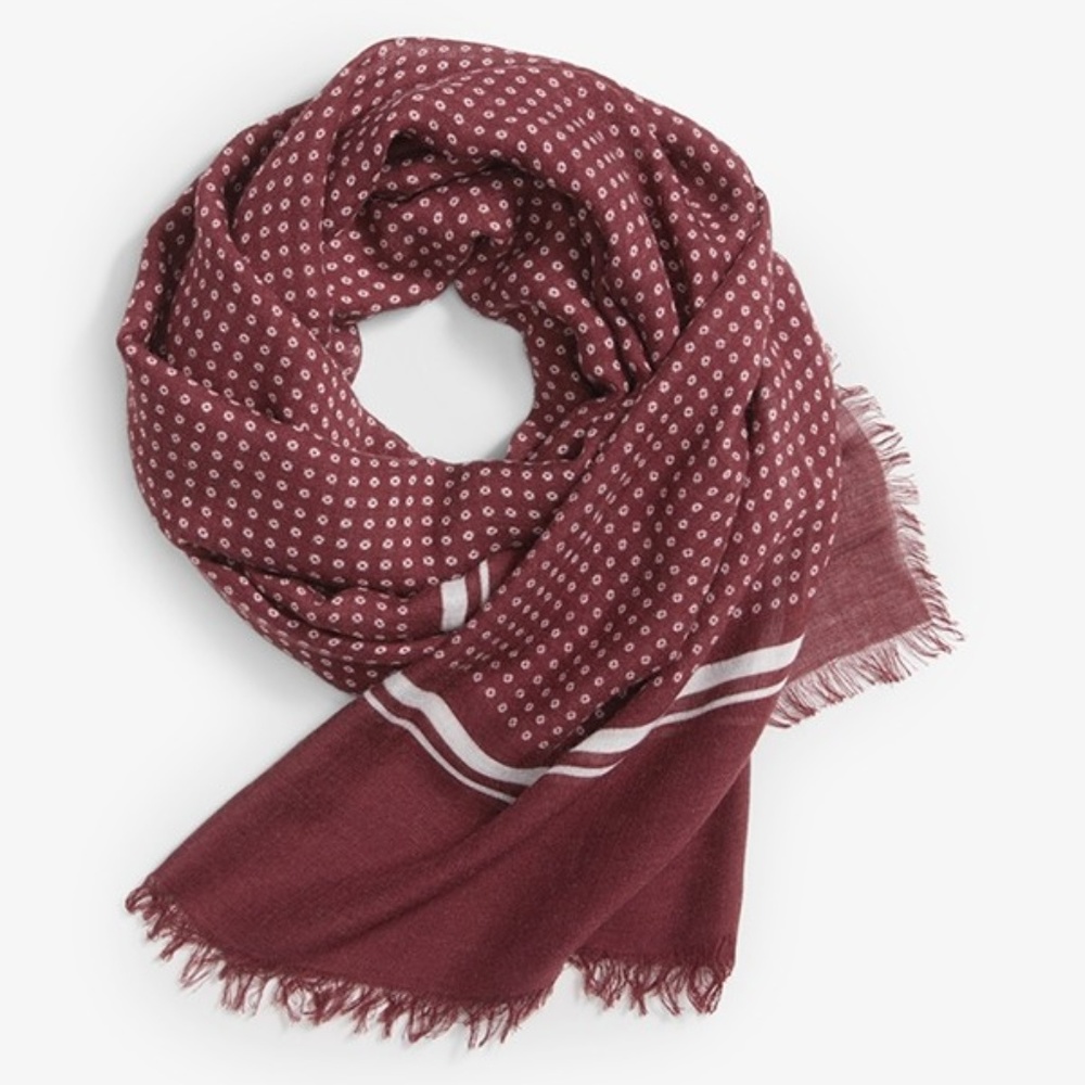 MM LaFleur ~ The Royal Checker Scarf ~ Cabernet